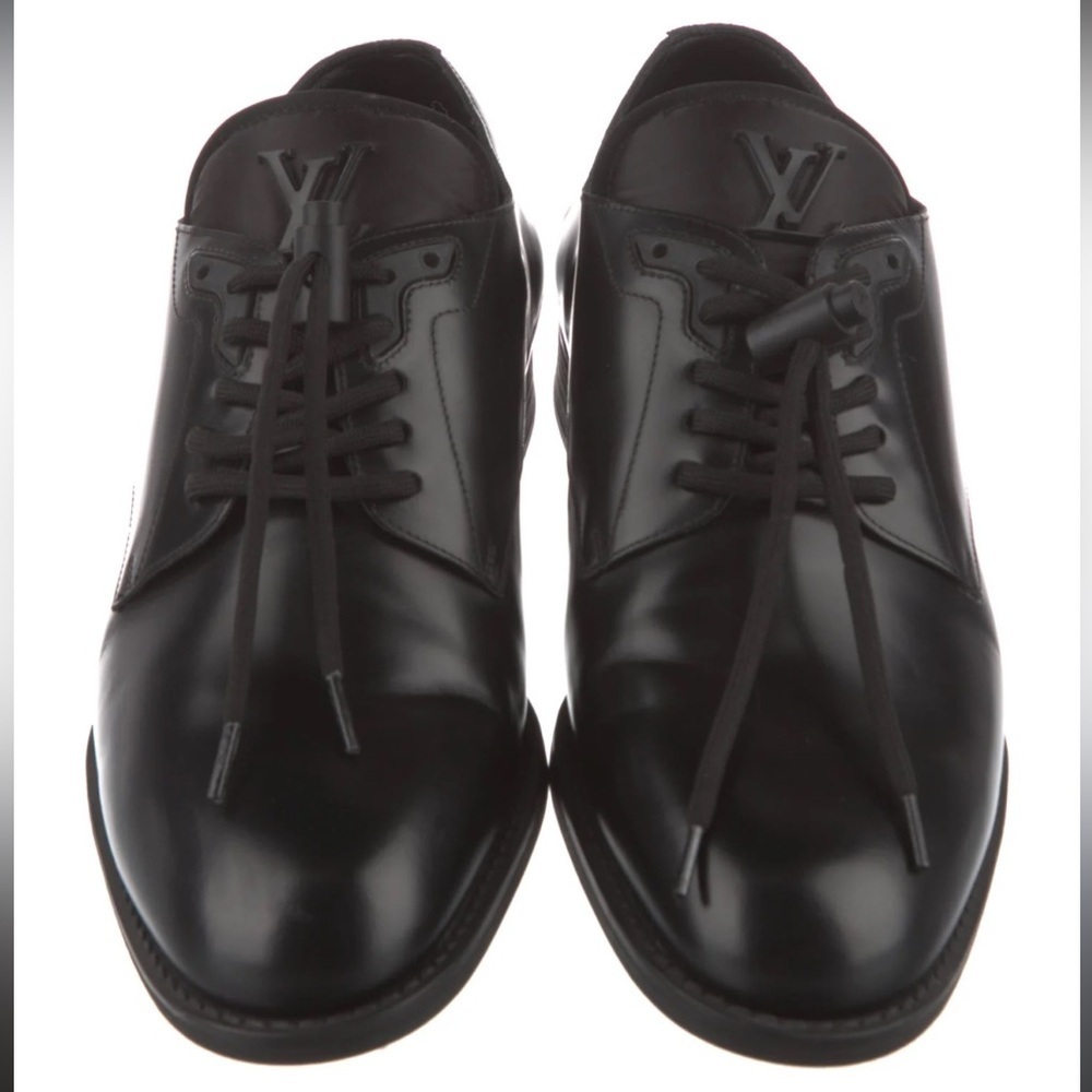 AUTHENTIC Louis Vuitton Black Leather Oxfords Sz 9.5 - Picture 10 of 10